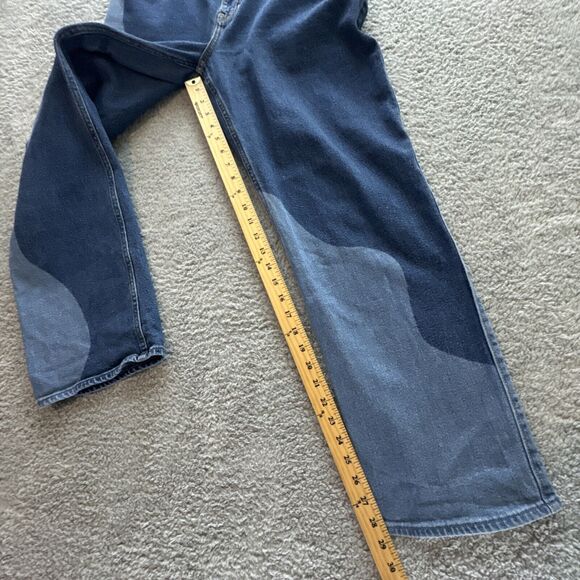 Hollister Jeans Women 11 30x31 Ultra High Rise Dad Wavy Patchwork California Y2K - Picture 5 of 9